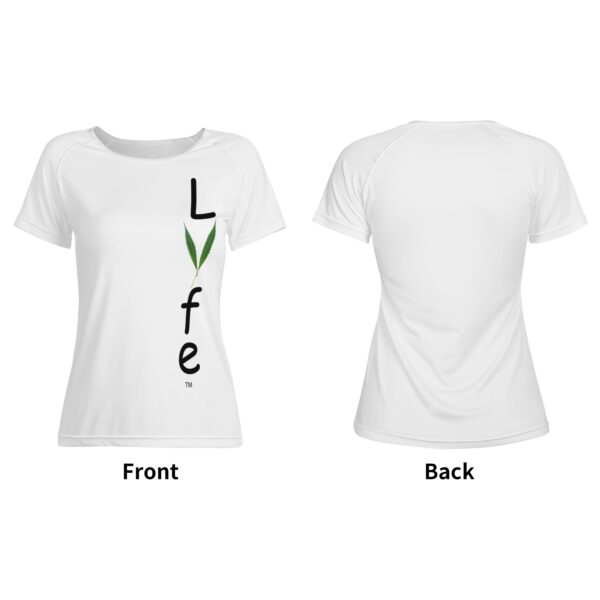 Lyfe Women's White Vertical Print T-shirt - Image 9
