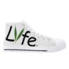 Lyfe Custom Women's White/Black/White Rubber High Top Canvas Shoes (White Laces) - Image 5