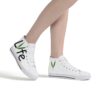 Lyfe Custom Women's White/Black/White Rubber High Top Canvas Shoes (White Laces) - Image 8