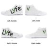 Lyfe Custom Women's White/Black/White Rubber High Top Canvas Shoes (White Laces) - Image 9