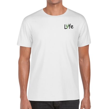 Lyfe White/Black Front and Back Print Cotton T-Shirt
