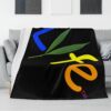 Lyfe Black/Rainbow Flannel Breathable Blanket
