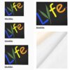 Lyfe Black/Rainbow Flannel Breathable Blanket - Image 5