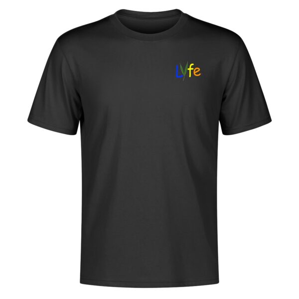 Lyfe Black/Rainbow Front and Back Print Cotton T-Shirt - Image 4