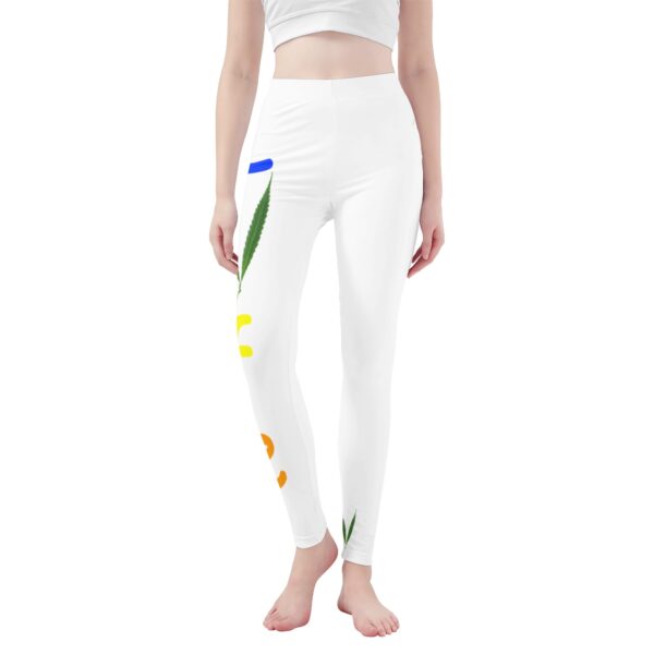 Lyfe Women's Soft White/Rainbow Legging Yoga Pants
