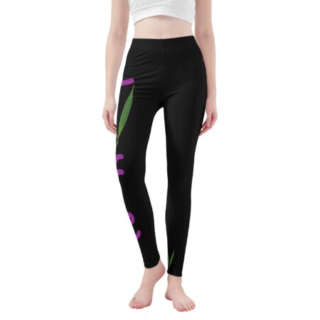 Lyfe Women's Soft Black/Purple Legging Yoga Pants