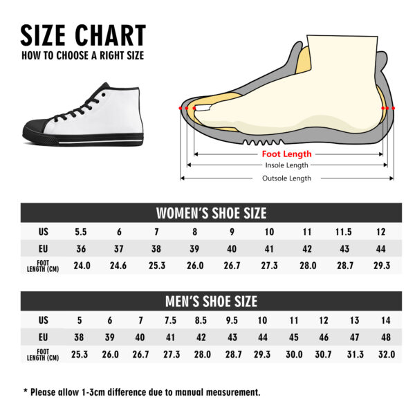 Lyfe Custom Women's Black/Orange/Black Rubber High Top Canvas Shoes - Image 10